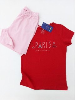 Пижама трикотаж футболка+шорты красный розовый 4-6лет (104/116) Lupilu 