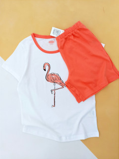 Пижама трикотаж футболка+шорты лососевый фламинго 9-10лет (134/140) Hip& Hopps