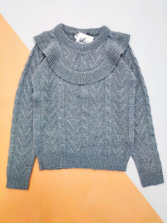 Вязанный теплый свитер серый 8 лет (128)