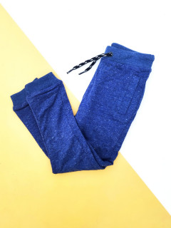 Плотные теплые спортивные штаны на трикотажной подкладке синий меланж 6лет (116)