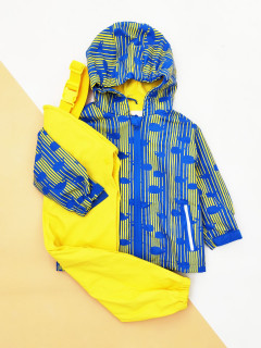 Непромокаемый и непродуваемый комплект курточка + полукомбинезон желтый/синий 1.5-2 года(86/92)