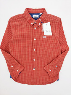 Рубашка в клетку длинный рукав 4-5лет (110) красный OVS 