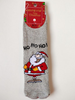 Рождественские махровые носки с люриксом Санта 24-27рр