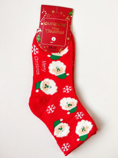 Рождественские носки зеленый Санта 35-38рр