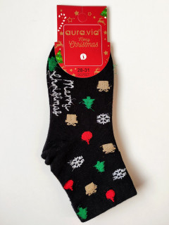 Рождественские носки с люриксом подарки и игрушки 35-38рр