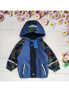 Непромокаемая и непродуваемая курточка дождевик с флисом 1-2года (86/92) голубой защитный Lupilu 