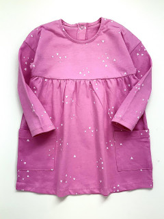 Трикотажное платье 9-12мес (80) розовый сердечки George 