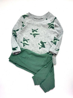 Домашний костюм/пижамка трикотажный серый зеленый 1-1.5 года (86) George 