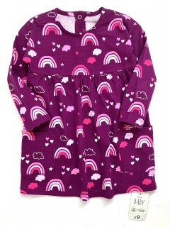 Трикотажное платье 9-12мес (80) розовый радуги George 
