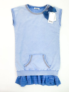 Комплект туника + платье с камушками и бусинами 16лет (158) небесный голубой Gaialuna precious 