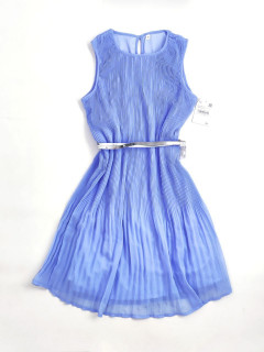 Шифоновое платье плиссе на подкладке небесный голубой 12лет (152) С&А
