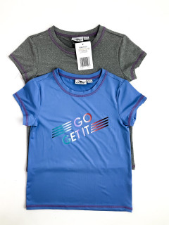 Набор 2шт футболка для спорта 8лет(122/128) серый синий фиолетовый Crane