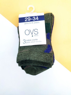 Набор 3шт носки 6-8лет (29/34) защитный синий OVS 