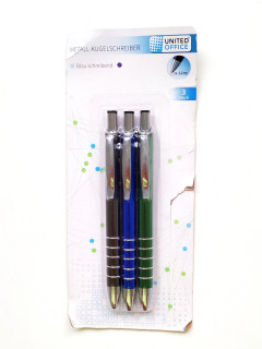 Шариковая ручка синяя 0,4мм металлический корпус, автомат
