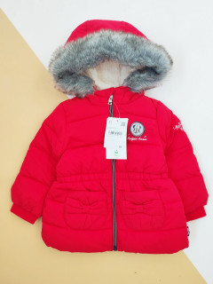 Непромокаемая и непродуваемая курточка на синтепоне на теплой плюшевой подкладке красный 12мес (80)