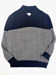 Теплый вязаный свитер Л черный серый Watsons 
