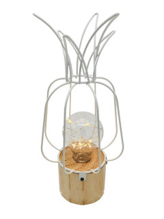 Светодиодная лампа  "Ананас" на деревянной подставке