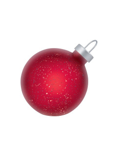 Декоративный огромный рождественский стеклянный LED светильник с металлическим блеском красный