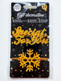 Набор рождественских украшений для декорирования подарков и открыток 2шт снежинка