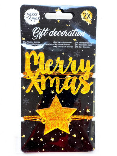 Набор рождественских украшений для декорирования подарков и открыток 2шт звезда