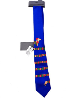 Рождественский галстук такса синий