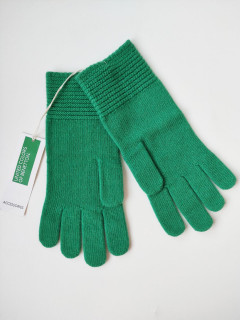 Теплые вязанные перчатки зеленый