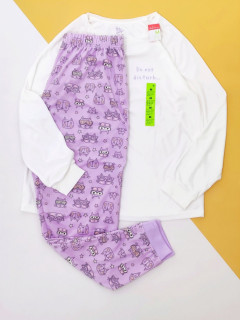 Домашний костюм/пижамка плюшевый белый/нежный фиолетовый ХЛ