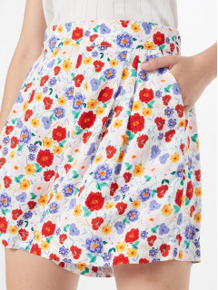 Легкая юбка-шорты высокая посадка С в цветочек Ginatricot 