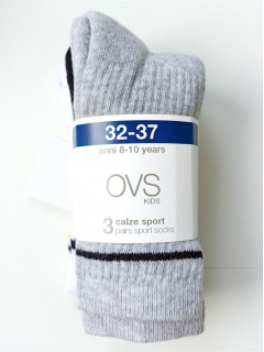 Спортивные высокие носки 3 пары 8-10лет 32-37 размер OVS 