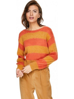 Теплый вязаный свитер оверсайз М коричневый оранжевый полоски United colors of Benetton 
