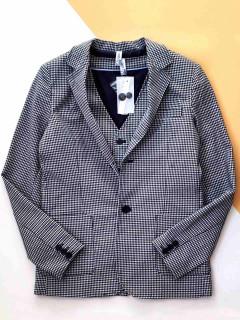 Костюм двойка пиджак + жилет в гусинную лапку 11-12лет (152)