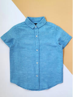 Рубашка с коротким рукавом голубой 3-4года(104)