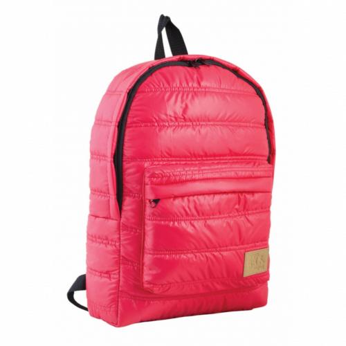 Дутый рюкзак для прогулок или обучения на одно отделение с карманом "вишня"