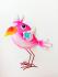 Декоративная металлическая статуэтка птица Розовый 30см