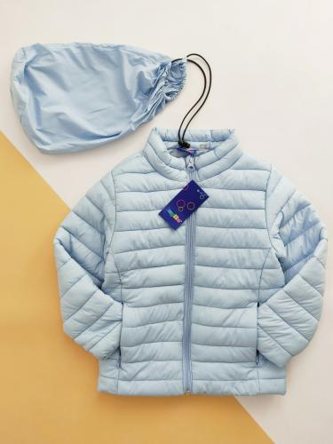 Непромокаемая и непродуваемая  стёганая куртка на синтепоне нежный голубой 3-4года (104)