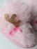 Пушистые тёплые топики нежного розового цвета на липучках с рожками из глиттера 18рр