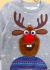 Рождественский свитшот на флисе с вышивкой и мехом серый 4года (104)