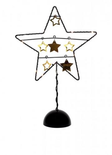 Декоративная фигура с LED подсветкой звезда черная