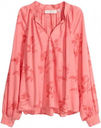 Блузка оверсайз розовый принт ХХС