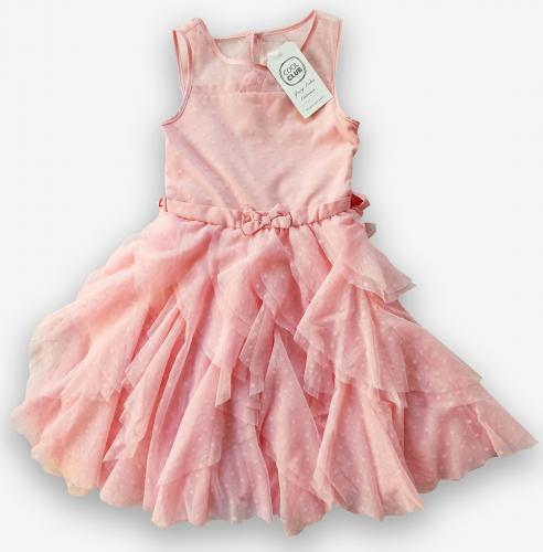 Нарядное платье на подкладке с фатином 7лет (122) розовый Cool club (Польша)