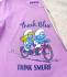 Пижама трикотаж футболка+шорты лиловый серый Смурфики 2-4года(92/104) Lupilu 