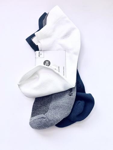 Набор коротких носков 3 пары 43-44рр серый белый синий Crivit 